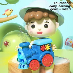 Jouet pour enfants, petit train à bulles, chariot avec fonction pousse-tire, en plastique, pour bébés de 0 à 24 mois - Product Image 4