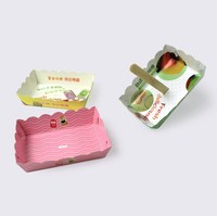 Boîte à crème glacée avec plateau en papier pour crème glacée, de qualité alimentaire personnalisée, emballage sans colle, 10 pièces