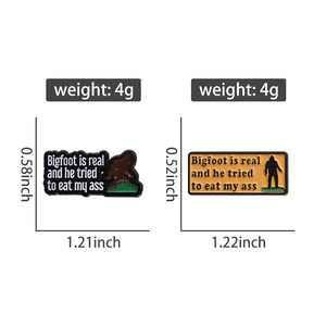 Nouvel arrivage : Lot de pin's émaillés Bigfoot amusants avec citation sarcaste 'Bigfoot est réel' pour la décoration de sacs à <span class=keywords><strong>dos</strong></span> et de vestes - Product Image 6