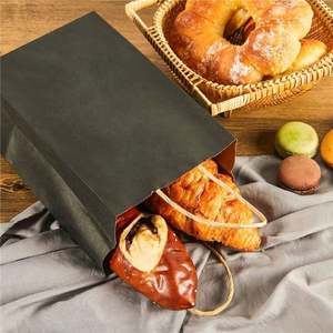 Sacs en papier kraft noir épais de 110 g pour le shopping et les fêtes - Product Image 4