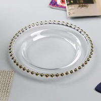 Assiette de service ronde en verre, assiette décorative, assiette à dîner de style occidental, plateau de service pour fruits, vaisselle de banquet