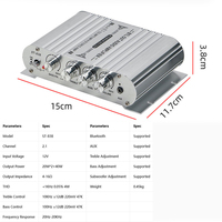 Mini amplificateur de puissance, amplificateur audio multifonctionnel 12V pour voiture et maison, amplificateur stéréo professionnel Hi-Fi pour voiture