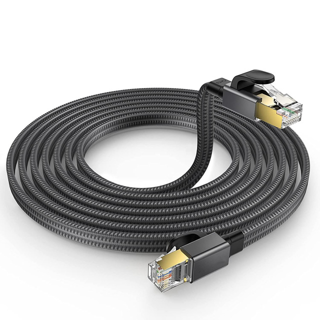 For Home Use and Gaming Computer Router Connection for Data Transfer 10 Gigabit Cat8 Flat Ethernet Cable 5M RJ45 Connectors