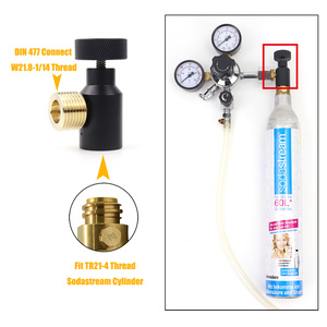 Adaptateur de recharge de CO2 pour soda, connecteur de régulateur de gaz compatible avec les bouteilles <span class=keywords><strong>Sodastream</strong></span> Tr21-4, aquarium, brassage maison, Tr21-4 vers W21.8-14 - Product Image 1