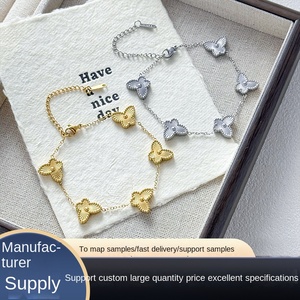 Ingrosso gioielli in ottone da donna placcati oro di lusso classico luce romantici a forma di farfalla braccialetti regali Pulsera Mariposa - Product Image 2