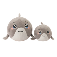 Jouet de requin en peluche d'animal de mer rond en coton avec noyau de ressort jouet rebondissant pour enfants décor de chambre sur le thème de l'océan ou pour cadeau de jeu