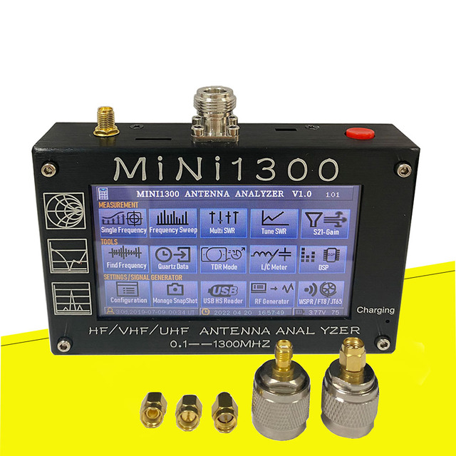 2025 Upgraded Mini1300 Antenna Analyzer 0.1-1300MHz Vector Network Analyzer for HF/VHF/UHF Bands Mini1300 Antenna Analyzer