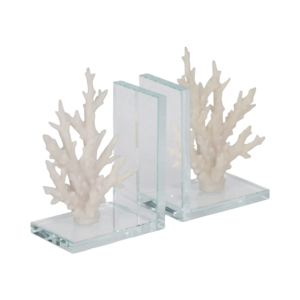 Fermalibri Decorativi in Vetro Corallo, Ispirazione Costiera, Arredo Moderno per Scrivania - Product Image 3