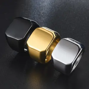 Custom Logo Stainless Steel Finger Gold Engraved Signet Plane Design Pussy Jewelry Silver Cable Rings Stamping Blanks For Men