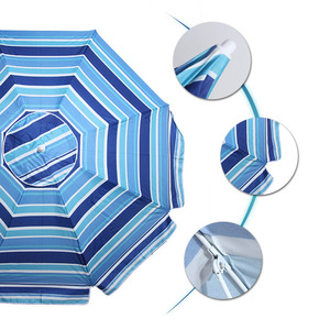 Sombrilla de playa de poliéster portátil para exteriores, diseño de playa de costillas de 8K, marco de paraguas de estilo moderno, 180cm, 210cm, 300cm - Product Image 4
