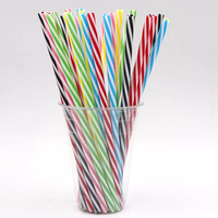 Smartops Pailles à boire en plastique réutilisables colorées à motifs pour la maison Bar Voyage Camping Graduation Parties pour Noël