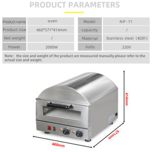 Horno Eléctrico para Pizza de Media Esfera NP-<span class=keywords><strong>11</strong></span>, Horno de Acero Inoxidable para Pizzerías, Restaurantes de Comida Rápida y Pastelerías - Product Image 3