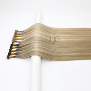U Glamour <span class=keywords><strong>Extension</strong></span> <span class=keywords><strong>Capelli</strong></span> <span class=keywords><strong>Veri</strong></span> Lisci Double Drawn Con Cheratina Micro Bond Punta Piatta Qualità da Salone All'Ingrosso - Product Image 5