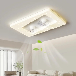 Plafonnier de salon de luxe léger à spectre complet avec ventilateur intégré, style nordique, pour chambre à coucher tendance - Product Image 1