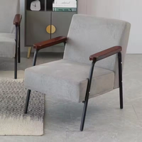 Fauteuil de canapé simple en bois en tissu nordique pour hôtel