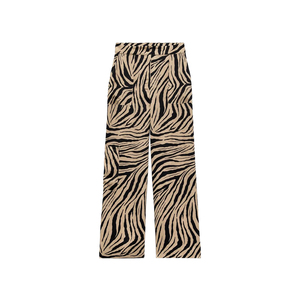 <span class=keywords><strong>Pantaloni</strong></span> Larghi da Donna alla Moda con Stampa Zebrata, Traspiranti, Casual, a Vita Media, Tendenza Estiva - Product Image 1