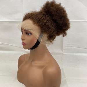 360 cierre rizado pelucas de encaje completo 100% cabello humano virgen Remy cabello corto transparente Yaki rizado recto <span class=keywords><strong>Vietnam</strong></span> origen - Product Image 5