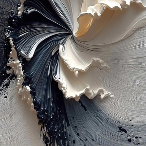 Cuadro Floral Abstracto Texturizado Estilo Wabi Sabi, Grande, en Negro y Beige, Enmarcado, Arte Decorativo para el Hogar, Decoración de Interiores - Product Image 4