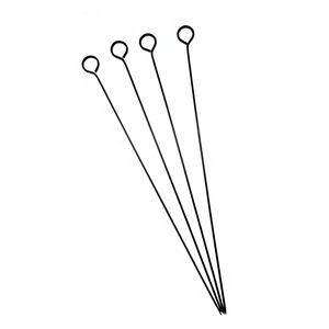 Brochettes de barbecue en métal antiadhésives noires de 15 pouces, kit résistant à la chaleur, faciles à nettoyer, outils de cuisine pour le camping et les restaurants - Product Image 1