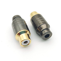 Type de soudure plaqué or de haute qualité 4mm trou de queue connecteur de câble de prise femelle RCA