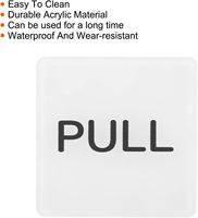 Panneaux de porte poussoir-tirette MACCAN, lot de 4, autocollants carrés en acrylique pour portail, marqueurs muraux durables pour usage commercial et bureautique, blanc