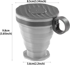 แก้วกาแฟพับได้ขนาด 220 มล. พร้อมโลโก้สั่งทำ เป็นมิตรกับสิ่งแวดล้อม ดีไซน์ทันสมัย วัสดุซิลิโคน - Product Image 2