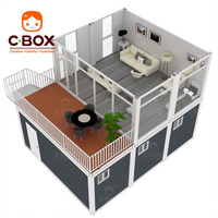 Villa modulaire préfabriquée Cbox pour l'extérieur, montage facile, bureau de luxe, hôtel, restaurant, chambres, maison conteneur en kit