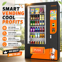 Distributeur automatique intelligent à haute capacité de charge, combiné avec un distributeur réfrigéré pour boissons fraîches et en-cas, avec plusieurs modes de paiement