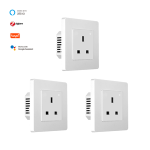 Enchufe Inteligente WiFi Tuya de 16A para Reino Unido, Enchufe de Pared con Control de Energía, Panel de Vidrio Táctil, Enchufe de Relé, Vida Inteligente, Google Home, <span class=keywords><strong>Zigbee</strong></span> - Product Image 1