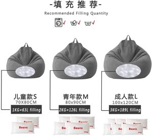 Design Teardrop Shape Waterproof Foldable <b>Bean</b> <b>Bag</b> Chair with Removable Soft Linen Fabric Cover for Adults & Kids - Product Image 6