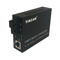 Convertidor de Medios de Fibra Óptica Ethernet de 100M, Fibra Única SC 25km WDM 1310/1550nm, Transceptor de Red RJ45