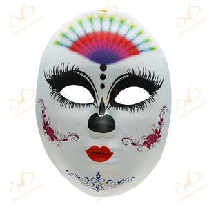 <span class=keywords><strong>Masque</strong></span> de crâne en sucre pour la Journée des Morts, imprimé floral coloré paon, <span class=keywords><strong>masque</strong></span> de cosplay pour Halloween, costume de fête mexicaine - Product Image 2