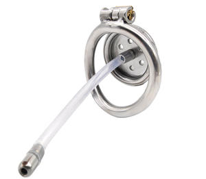 Roestvrijstalen Platte Kleine Mannelijke Kuisheid Apparaat Met Klinknagels Buis Gebogen Ring Cock Kooi Penis Lock Seksspeeltjes - Product Image 2