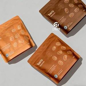 Stand Up <b>Coffee</b> Packaging Bags | Aluminum Foil Zipper Pouches with One Way Valve for <b>Coffee</b> <b>Beans</b> - Product Image 6