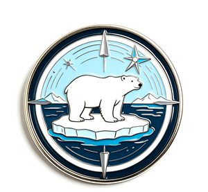 Round Polar Bear Metal <b>Pin</b> <b>Badge</b> Enamel Brooch Custom Souvenir Emblem for Travel Gift - Product Image 2