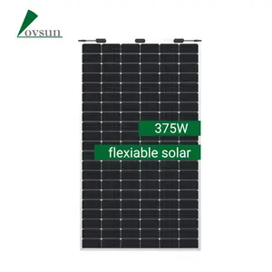 Flexible Thin Film Photovoltaic Power Generates Single Glass Panel 370w 375w 380w Roof Tiles Solar Panel