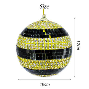 เครื่องประดับต้นคริสต์มาสรูปผึ้งขนาดเล็กเครื่องประดับสีเหลืองสีดำของตกแต่งคริสต์มาสที่แขวนประดับด้วยเลื่อมสำหรับวันหยุดคริสต์มาส - Product Image 5