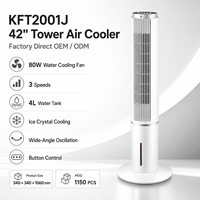 Ventilateur de climatisation compact et fin à prix d'usine, 36 pouces, 6 vitesses, oscillation à 70 degrés, avec télécommande