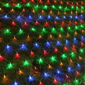 Net Mesh Fairy String Led Lights 8 Modes Color Changing Outdoor Flashing with Memory Function Lighting