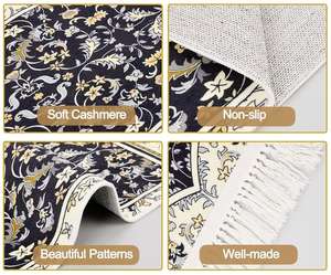 Tapis <span class=keywords><strong>de</strong></span> prière portable conçu sur mesure pour adultes, tapis en polyester épais et moelleux à pampilles direct d'usine pour l'islam et les musulmans turcs - Product Image 6