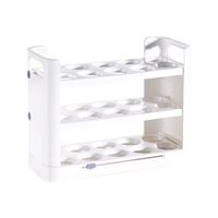 Conteneur de rangement pour œufs en plastique à 3 niveaux, détachable, type vertical, 30 compartiments, design moderne, montage facile, pour réfrigérateur et garage