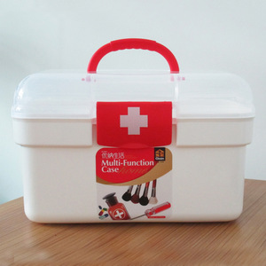 <b>Plastic</b> Medicine <b>Box</b> With Partition Red Cross Design For Home Health Care Storage Organizing Case - Product Image 2