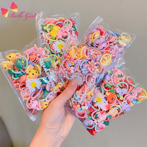 BELLEWORLD a granel 20 piezas y 10 piezas Paquete de cuerda para el cabello de bebé bandas elásticas para el cabello para niños Linda decoración de flores Anillo para el cabello súper elástico - Product Image 2