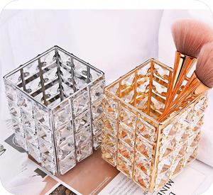 European Crystal Glass Nail Storage Box Acrylic Manicure Tool Organizer Pen Container Cosmetic <b>Brush</b> Holder Desk Display - Product Image 1