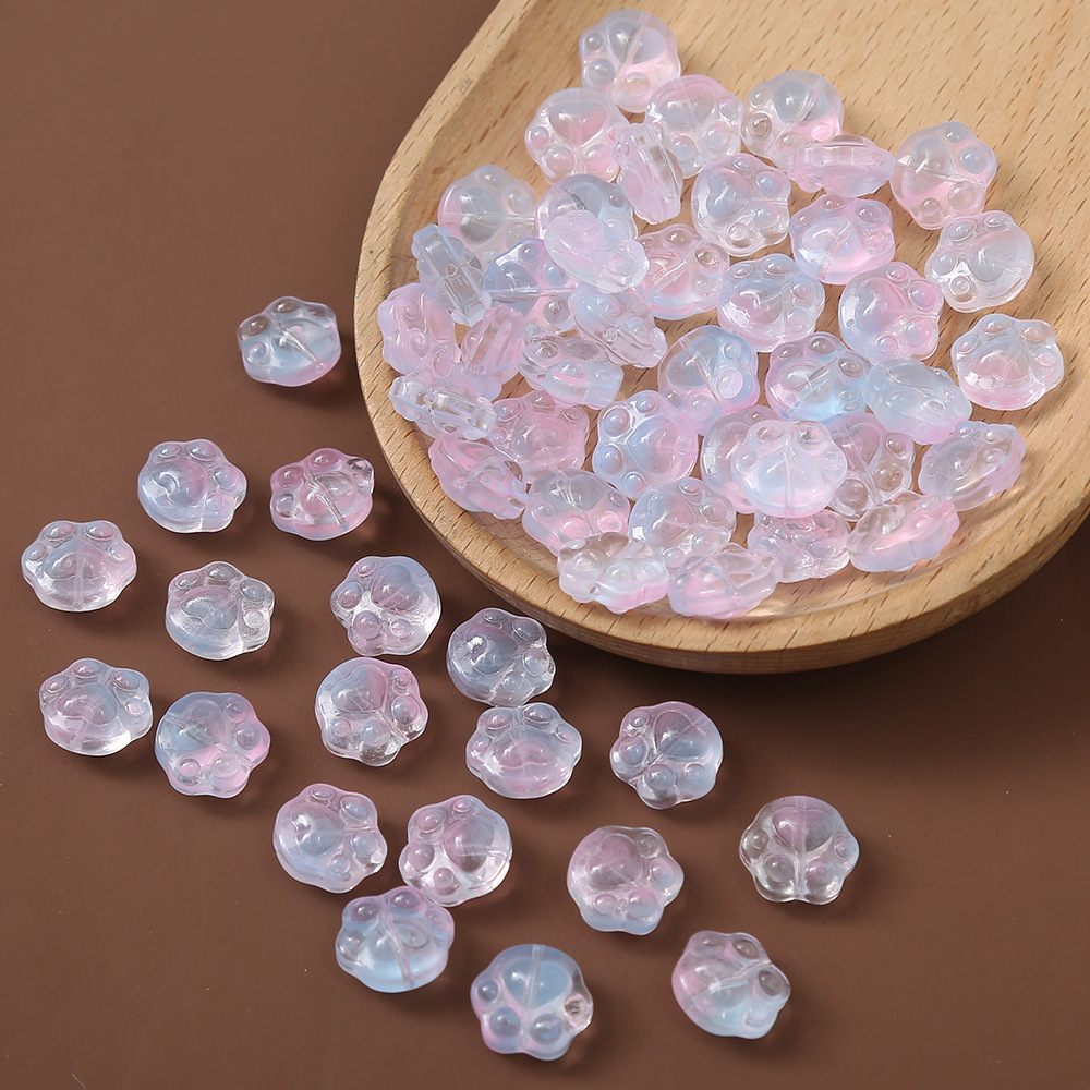 Wholesale Japanese Style Translucent Glass Cat Claw Beads Cute Crystal Lampwork & Glass Jewelry Making Findings