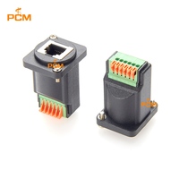 Adaptateur de montage encastré sur panneau TJ12, série D, prise 6P6C vers bornier 6 broches, pour armoire, châssis ou boîtier d'équipement solaire