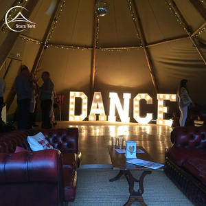 <span class=keywords><strong>Tipi</strong></span> de tente de camping indien en toile de style pyramide luxueux - Product Image 2