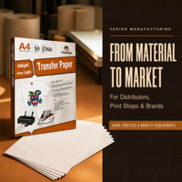 Papier transfert thermique jet d'encre OEM pour t-shirts en coton clair – Feuilles imprimables thermocollantes pour projets de décoration de vêtements DIY