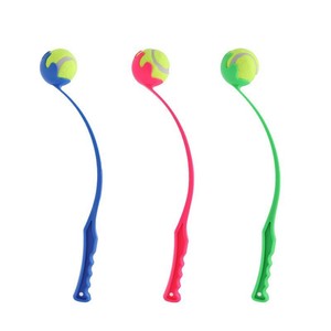 צעצוע משחק אינטראקטיבי לכלבים, סיטונאי, עמיד, ידידותי לסביבה, עשוי מגומי ופלסטיק, בצורת מקל טניס לאימון כלבים - Product Image 1