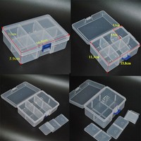 6 Compartiments Transparent PP Plastique DIY Séparateur Perles Boîte Vis Boîte de Rangement avec Diviseur